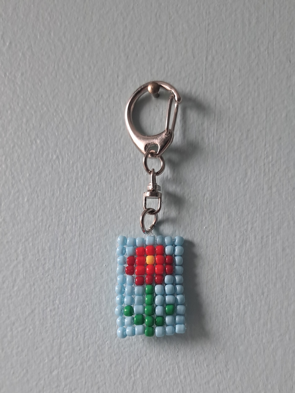 Handmade Beaded Flower Keychain